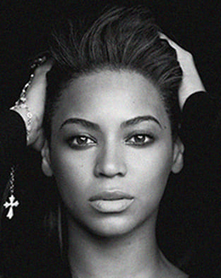 Portrait de Beyonce Noir et Blanc