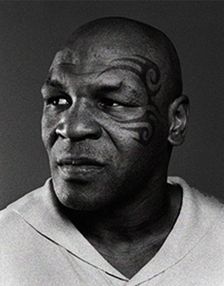 Portrait Myke Tyson noir et blanc